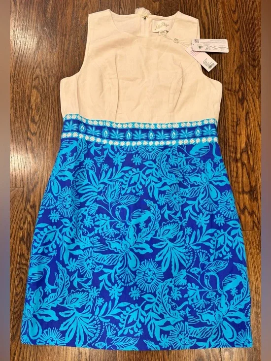 NWT Lilly Pulitzer Women's Aubria Shift Dress Sz 6 In Breezy Aqua - Picture 2 of 11